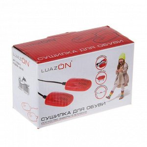 Сушилка для обуви LuazON LSO-03, 10 см, детская, 12 Вт, индикатор, красная