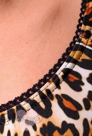 Платье П 119 (купон леопард с цветами)