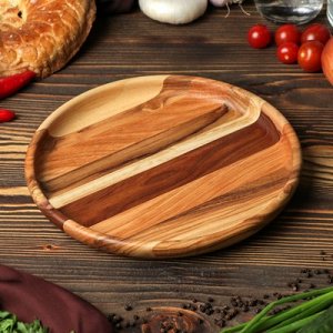 Тарелка деревянная "Мюнкер", 25х3 см, массив дуба, бука, ясеня,ореха
