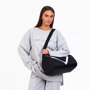Сумка спортивная на молнии, боковой карман/сетка, регулируемый ремень, маленький размер, цвет чёрный