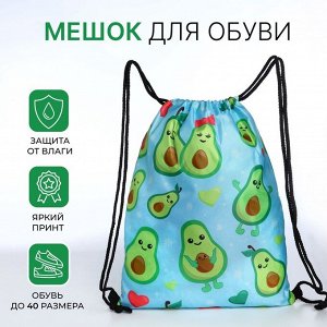 Мешок для обуви на шнурке, с принтом, размер 32x0.5x40 см, голубой/зелёный