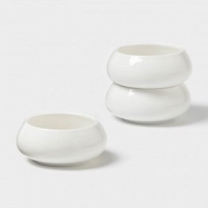 Соусники Magistro OliveQueen, 110 мл, 9x4 см, набор 3 шт., фарфор, белые