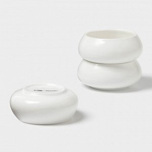 Соусники Magistro OliveQueen, 110 мл, 9x4 см, набор 3 шт., фарфор, белые