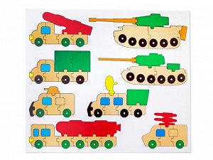 Пазл деревянный "Военная техника"