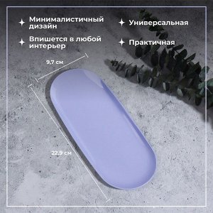 Подставка для хранения косметических принадлежностей, нержавеющая сталь, 22,9 x 9,7 x 0,7 см, цвет сиреневый