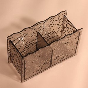 Органайзер для хранения косметики «Волны», 2 секции, 16x6.5x10.3 см, чёрный, полупрозрачный