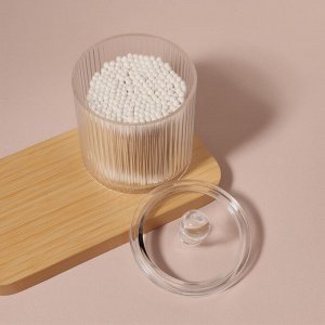 Органайзер для ватных палочек, с крышкой, d=9.5x12 см, прозрачный