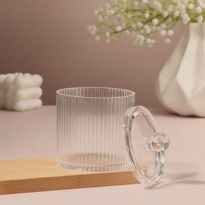 Органайзер для ватных палочек, с крышкой, d=9.5x12 см, прозрачный