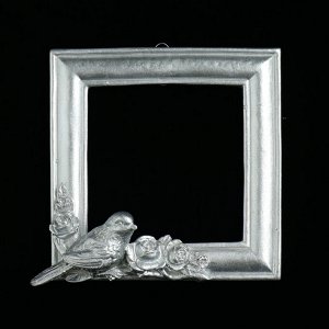 Фоторамка "Квадратная с птичками" серебро