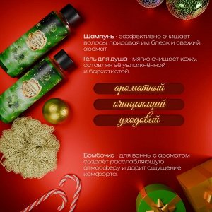 Новогодний подарочный набор косметики «Зимняя сказка», с ароматом мяты и корицы. Зеленая серия.