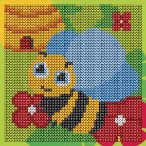 Алмазная мозаика для детей «Пчёлка», 15 х 15 см + емкость, стерж, клеев подушечка. Набор для творчества