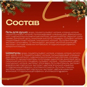 Новогодний подарочный набор косметики «Путешествие в новогоднюю сказку» для душа и ванны. Зеленая серия