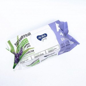 Влажные салфетки Aura family с антибактериальным эффектом big-pack 180 шт.