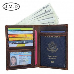 Обложка для паспорта J.M.D. коричневая 02123