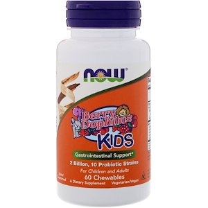 Now Foods, BerryDophilus, для детей 60 жевательных таб