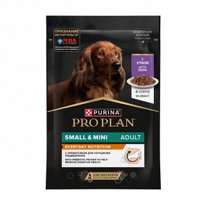 Влажный корм PRO PLAN® для взрослых собак мелких и карликовых пород, с уткой в соусе, 85 г