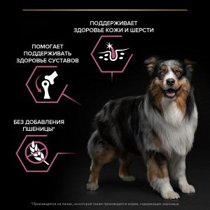Сухой корм PRO PLAN® SENSITIVE SKIN для взрослых собак средних пород с чувствительной кожей, с высоким содержанием лосося, 14 кг