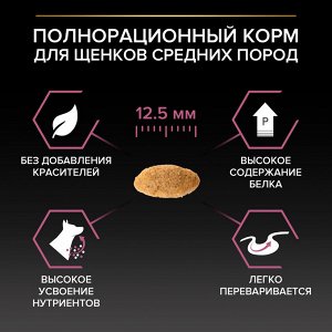 Сухой корм PRO PLAN® SENSITIVE SKIN для щенков средних пород с чувствительной кожей, с высоким содержанием лосося, 3 кг