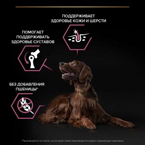 Сухой корм PRO PLAN® SENSITIVE SKIN для взрослых собак крупных пород с атлетическим телосложением с чувствительной кожей, с высоким содержанием лосося, 14 кг