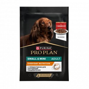 Влажный корм PRO PLAN® для взрослых собак мелких и карликовых пород, с говядиной в соусе, 85 г