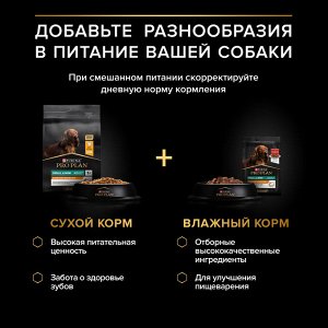 Влажный корм PRO PLAN® для взрослых собак мелких и карликовых пород, с говядиной в соусе, 85 г