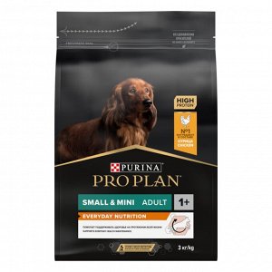 Корм для собак PRO PLAN® EVERYDAY NUTRITION мелких и карликовых пород, с высоким содержанием курицы, 3 кг