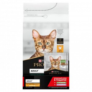 Сухой корм PRO PLAN® RENAL PLUS для взрослых кошек, с курицей, 1.5 кг + Влажный корм PRO PLAN® MAINTENANCE  для кошек, с ягненком и индейкой, 85 г