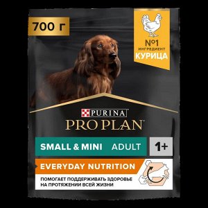 Сухой корм PRO PLAN® EVERYDAY NUTRITION для взрослых собак мелких и карликовых пород, с высоким содержанием курицы, 700 г