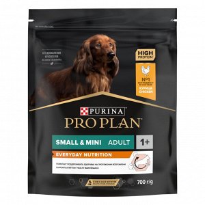 Сухой корм PRO PLAN® EVERYDAY NUTRITION для взрослых собак мелких и карликовых пород, с высоким содержанием курицы, 700 г