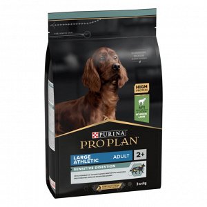 Сухой корм PRO PLAN® SENSITIVE DIGESTION для взрослых собак крупных пород с атлетическим телосложением с чувствительным пищеварением, с высоким содержанием ягненка, 3 кг