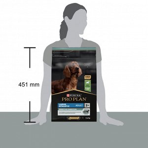Сухой корм PRO PLAN® SENSITIVE DIGESTION для взрослых собак крупных пород с атлетическим телосложением с чувствительным пищеварением, с высоким содержанием ягненка, 3 кг