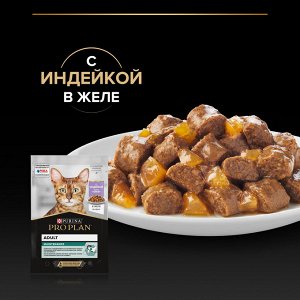Влажный корм PRO PLAN® MAINTENANCE для взрослых кошек, с индейкой в желе, 85 г