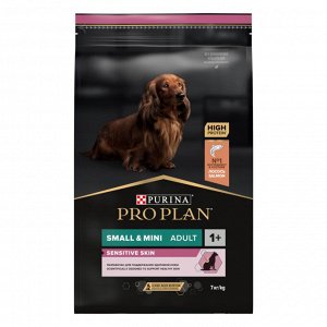 Сухой корм PRO PLAN® SENSITIVE SKIN для взрослых собак мелких и карликовых пород с чувствительной кожей, с высоким содержанием лосося, 7 кг