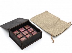 Камни для виски в подарочной упаковке 9 кубиков из родонита.