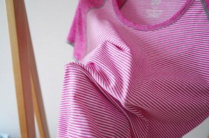 Спортивная футболка в полоску,розовый
