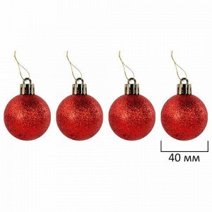 Шары ёлочные НАБОР 30 шт., 8 см/4 см, "Red&amp;Gold", пластик, красные/золото, ЗОЛОТАЯ СКАЗКА, 592168