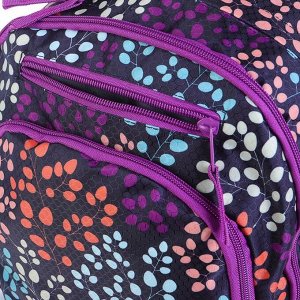 Рюкзак молодежный GoPack 132 42x32x16 см, эргономичная спинка, чёрный/фиолетовый