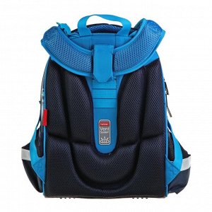 Рюкзак каркасный Hatber Ergonomic 37 х 29 х 17 см, для мальчика, «Футбол», синий