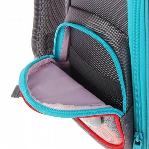 Рюкзак каркасный Hummingbird TK 37 х 32 х 18 см, мешок, для девочки, «Девочка», серый/голубой