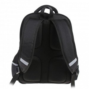 Рюкзак школьный Bruno Visconti, 40 х 30 х 16 см, эргономичная спинка, «RAP-моя жизнь», чёрный, пенал в подарок