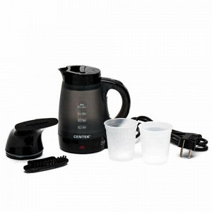Отпариватель ручной CENTEK CT-2381 с функцией чайника, 600 Вт, пар 15 г/мин, резервуар 0,4 л, 1 режим, черный