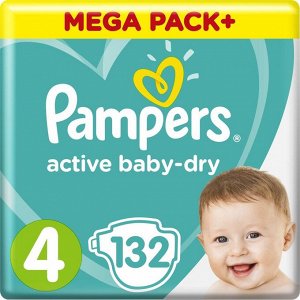 PAMPERS Подгузники Active Baby Maxi Мега Упаковка 132