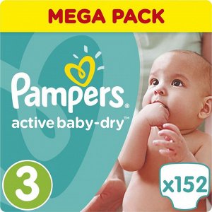 PAMPERS Подгузники Active Baby Midi Мега Упаковка 150\152