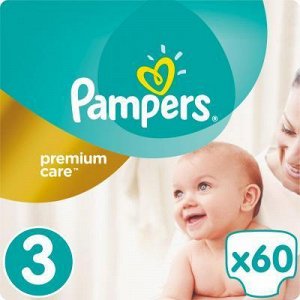 PAMPERS Подгузники Premium Care Midi Экономичная Упаковка 60