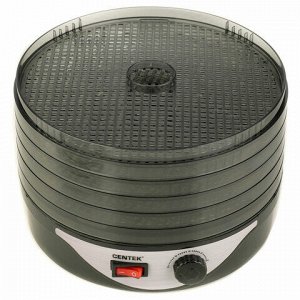 Сушилка для овощей CENTEK CT-1658, объём 4 л, 270 Вт, 5 поддонов, механическое управление, черная