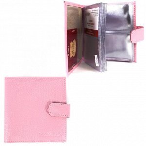 Визитница Premier-V-46 (с хляст,  2х рядная,  48 карт)  натуральная кожа розовый флотер (331)  198874