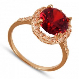 Кольцо кольцо красное с кристаллами  swarovskiРазмер:кольцо(вставки:кристаллы sv,красный,покрытие:золото)