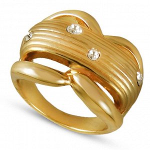 Кольцо кольцо белое со стразамиРазмер:кольцо(вставки:кристаллы,белые,покрытие:золото)