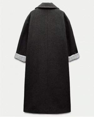 ДВУБОРТНОЕ ПАЛЬТО В СТИЛЕ OVERSIZE арт. 8372303 8372/303, серый