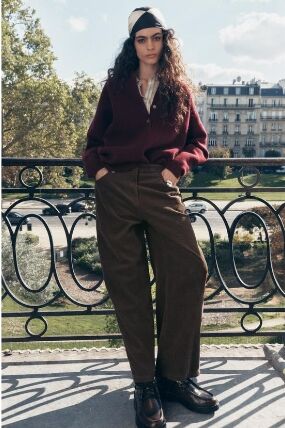 ВЕЛЬВЕТОВЫЕ БРЮКИ RELAXED арт. 4088275, коричневый